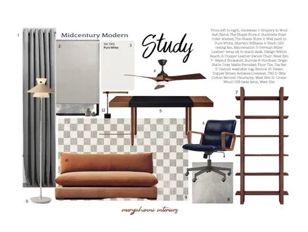 MCM Study Interior Design Mood Board by Mary Johanni on Style Sourcebook