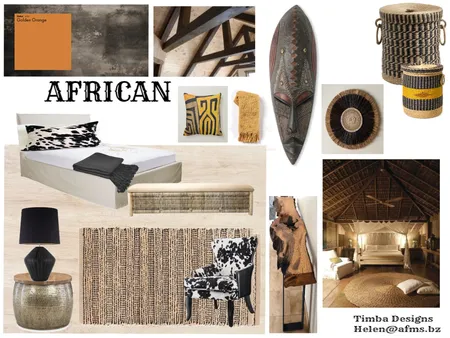 AFRICAN BEDROOM 2 Interior Design Mood Board by Timba Designs