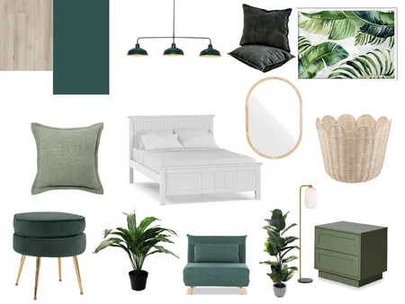bedroom green Interior Design Mood Board by tayabattin on Style Sourcebook