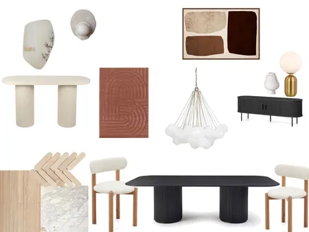 Black and Marble Dining Area Interior Design Mood Board by anna.vt90@gmail.com on Style Sourcebook