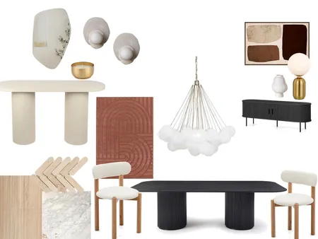 Black and Marble Dining Area Interior Design Mood Board by anna.vt90@gmail.com on Style Sourcebook