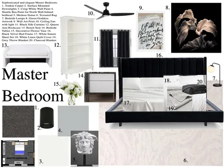 Master Bedroom Sample Board Interior Design Mood Board by Rochelleshaw on Style Sourcebook