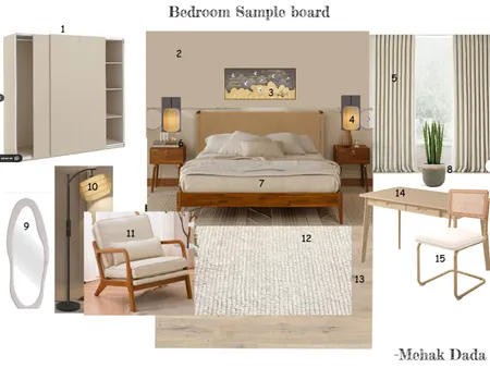 sample board bed room Interior Design Mood Board by mehak dada on Style Sourcebook