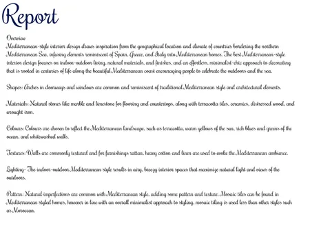 Mediterranean Report Interior Design Mood Board by anitamcrae on Style Sourcebook