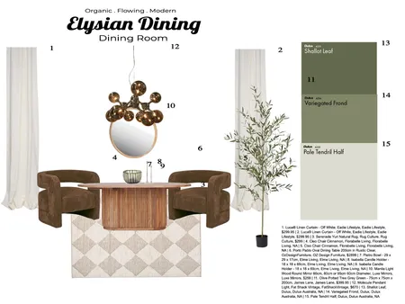 Elysian Dining Interior Design Mood Board by BaileyWhite on Style Sourcebook