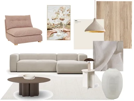 Warm Toned Neutral Living Room Interior Design Mood Board by Muse Design Co Interior Design on Style Sourcebook