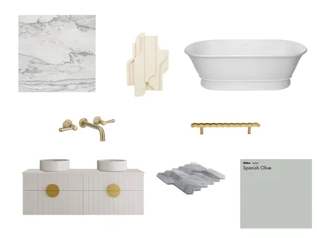 Cool Toned Bathroom Interior Design Mood Board by Studio McHugh on Style Sourcebook