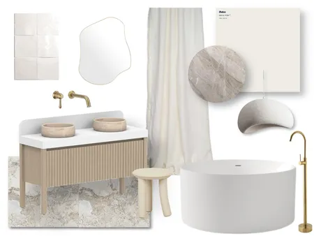 Tonal Bathroom Interior Design Mood Board by Muse Design Co Interior Design on Style Sourcebook