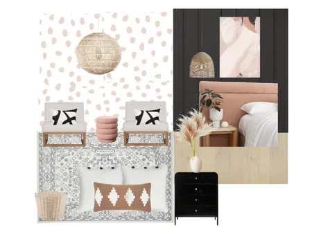 Rose and Charcoal Bedroom Interior Design Mood Board by Julia Johnston on Style Sourcebook