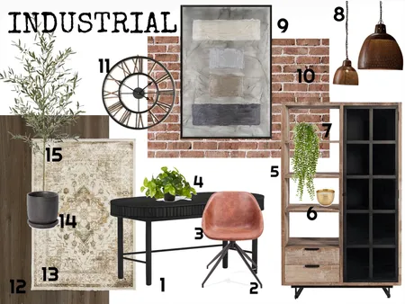 Industrial sample board Interior Design Mood Board by Ginah on Style Sourcebook