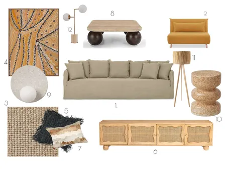 Visual Item Schedule - Living Room Interior Design Mood Board by elements interior styling on Style Sourcebook