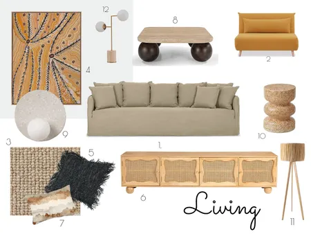 Visual Item Schedule - Living Room Interior Design Mood Board by elements interior styling on Style Sourcebook