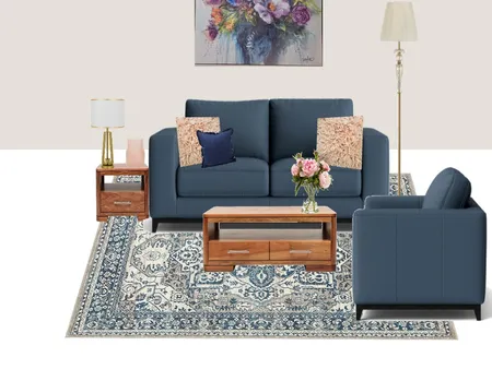 Dark double couch Dark wood blue rug Interior Design Mood Board by MM987 on Style Sourcebook