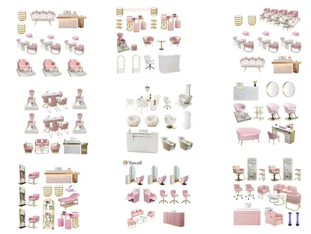 Barbie hair Salon Furniture Interior Design Mood Board by soniaghanem2@gmail.com on Style Sourcebook