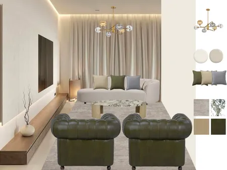 Deep green Chesterfield Living Room Interior Design Mood Board by Kubo Interiors on Style Sourcebook