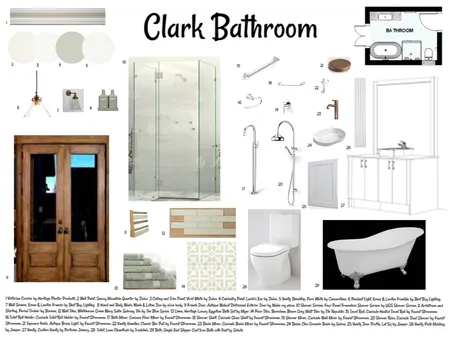 Clark Bathroom Sample Board Interior Design Mood Board by nerolie_10@hotmail.com on Style Sourcebook