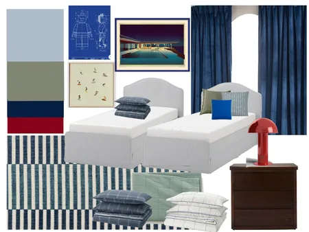 Boys in Blue: Bedroom Interior Design Mood Board by Larmour on Style Sourcebook
