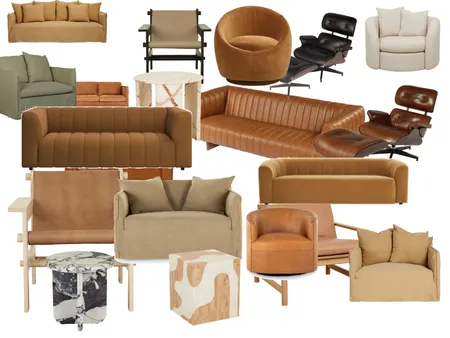 Brown / Leather sofas chairs Interior Design Mood Board by Helen Laverty on Style Sourcebook