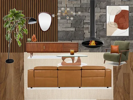 mid century living room fireplace Interior Design Mood Board by amber.ec@outlook.com.au on Style Sourcebook