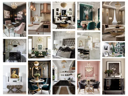 Hollywood Glam Interior Design Mood Board by Ajeless Designs on Style Sourcebook