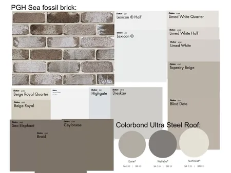 Sea Fossil Brick with paint colours and CUSR Interior Design Mood Board by clio.prees@education.nsw.gov.au on Style Sourcebook