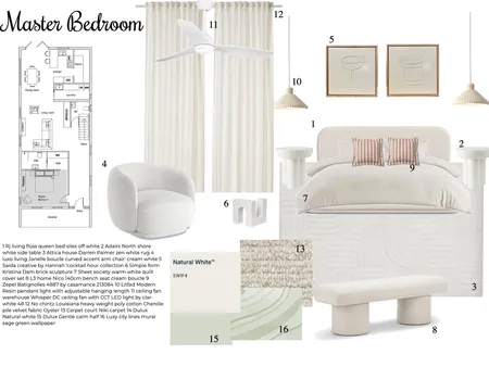 Master Bedroom Interior Design Mood Board by Hannahstinton on Style Sourcebook