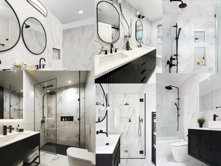 Black bathroom Interior Design Mood Board by bhutch7 on Style Sourcebook