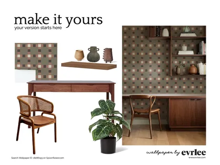 Mod Grid – Earthy Checkered Walls Interior Design Mood Board by Evrlee on Style Sourcebook