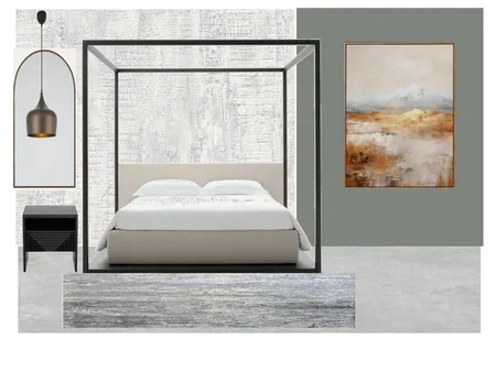 Master gold art work and rug mirror Interior Design Mood Board by debbienpham@gmail.com on Style Sourcebook