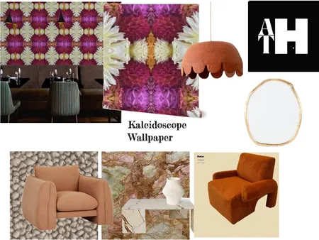 Annabel Taylor HOME Kaleidoscope Dahlia Maximalist Wallpaper Interior Design Mood Board by Annabel Taylor HOME on Style Sourcebook