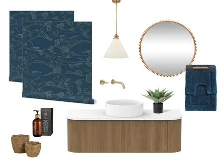 blue fish bathroom wallpaper Interior Design Mood Board by Milena Barbalinardo on Style Sourcebook