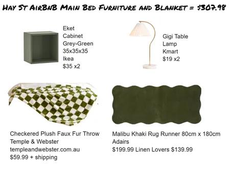 Main Bed Hay St AirBnB Interior Design Mood Board by Katelyn Scanlan on Style Sourcebook