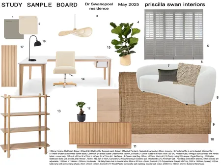Sample board - H Swanepoel study Interior Design Mood Board by PriscillaS on Style Sourcebook