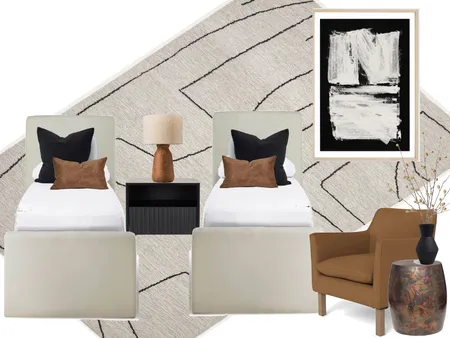 Nanango ski chalet - bedroom 4 /twin Interior Design Mood Board by tlaws on Style Sourcebook