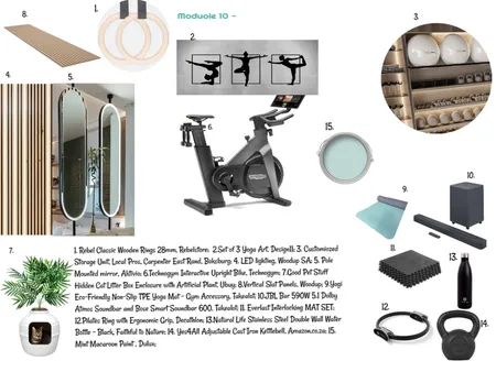 Sample Board for Module 10 - Home Gym`30-05-25 Interior Design Mood Board by JudyK on Style Sourcebook