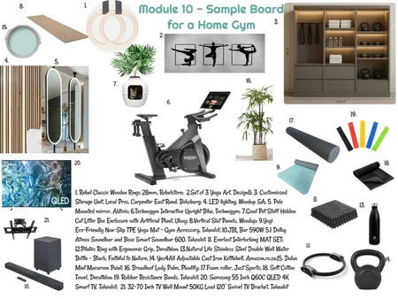 Sample Board for Module 10 - Home Gym`02-06-25 Final Interior Design Mood Board by JudyK on Style Sourcebook