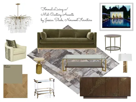 Formal Living w/ Mid-Century Accents Interior Design Mood Board by Jessica on Style Sourcebook