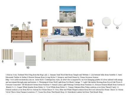 Sample Board Master bedroom Coastal Interior Design Mood Board by Catharina Storer on Style Sourcebook