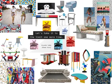 Memphis in Miami (circa 83) Interior Design Mood Board by allisongolden on Style Sourcebook