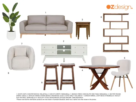 Donna Margetts - Living & Dining 2 Interior Design Mood Board by Oz Design