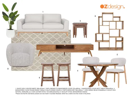 Donna Margetts - Living & Dining 3 Interior Design Mood Board by Oz Design