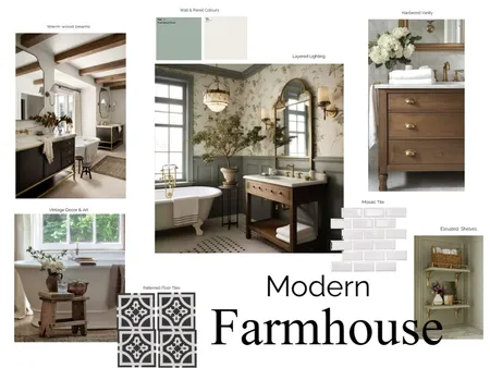 Modern Farmhouse Bath Interior Design Mood Board by moneil on Style Sourcebook