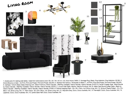 living room black m9 Interior Design Mood Board by jayjay1234 on Style Sourcebook