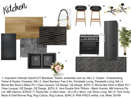 Kitchen black Interior Design Mood Board by jayjay1234 on Style Sourcebook