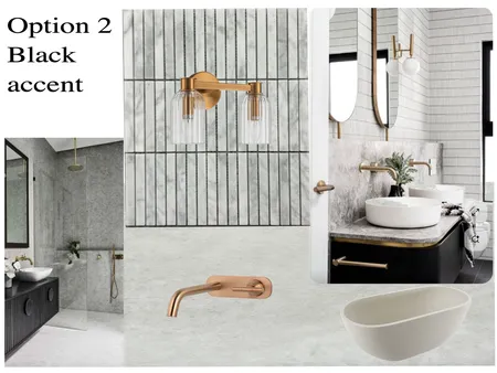 black accent bathroom Option 2 Interior Design Mood Board by SONDRAZ on Style Sourcebook
