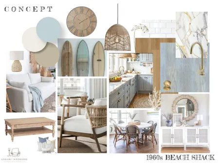 1960S bEACH sHACK - MAterials board Interior Design Mood Board by ReeA on Style Sourcebook