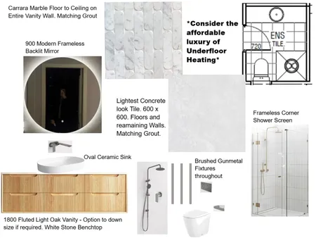 Marks Downstairs Ensuite Interior Design Mood Board by staged design on Style Sourcebook