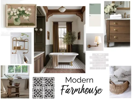 Modern Farmhouse Bath Interior Design Mood Board by moneil on Style Sourcebook