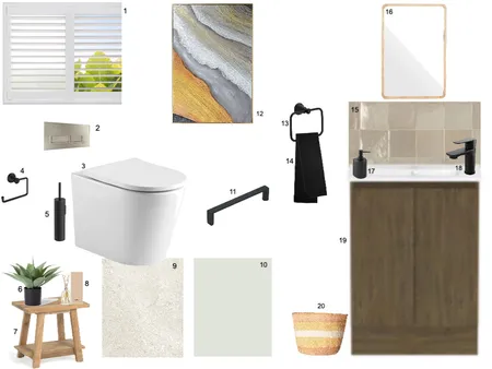 Bathroom/Water Closet Sample Board Interior Design Mood Board by Nyarie S on Style Sourcebook