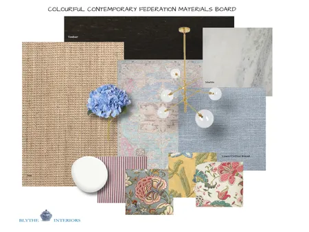 Colourful Contemporary Federation Materials Board Interior Design Mood Board by botany75 on Style Sourcebook